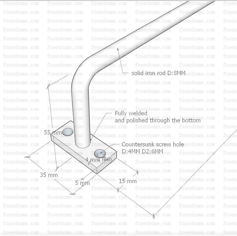 Long iron bar towel holder