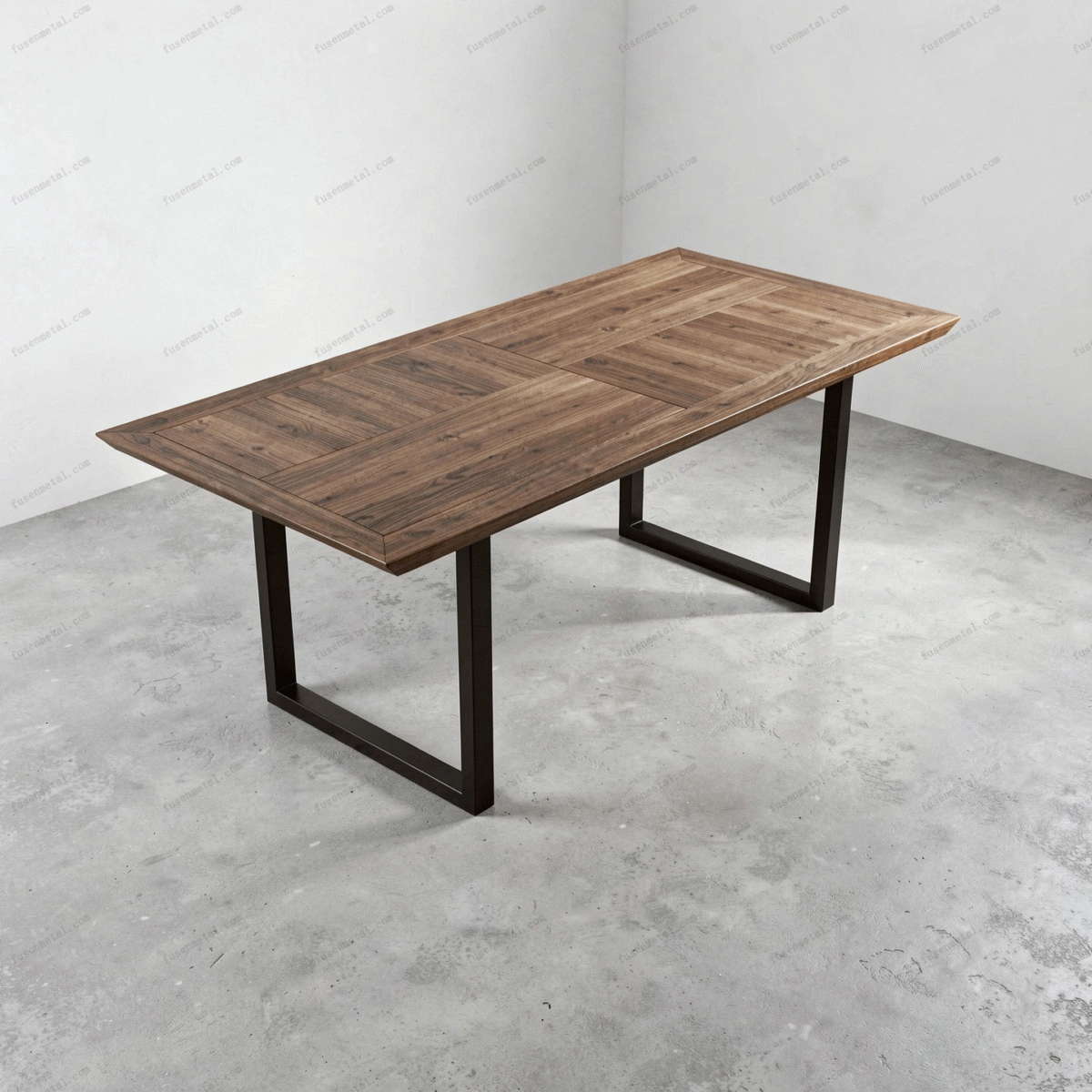 Rectangular table leg with wood table top