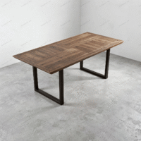 Rectangular table leg with wood table top